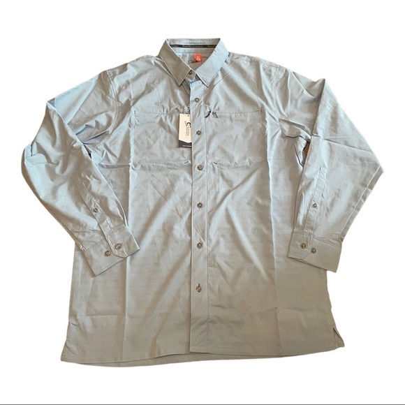 BASS Pro World Wide Sportsman Seacrest Long-Sleeve Button-Down Shirt for Men - Picture 3 of 10
